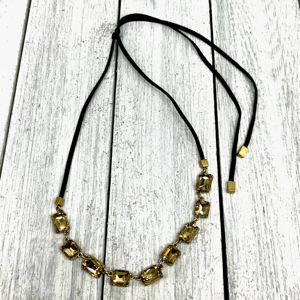142. Stella & Dot champagne crystal adjustable necklace